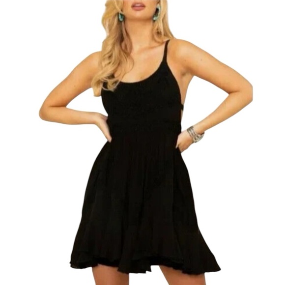 NWT Free People Encrusted Beaded Mesh Mini Dress Sz L - Picture 1 of 9